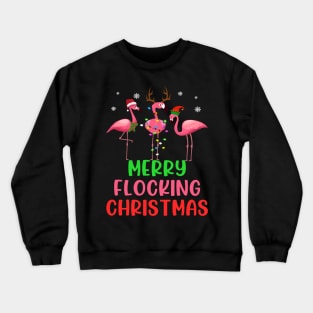 flamingo merry christmas Crewneck Sweatshirt